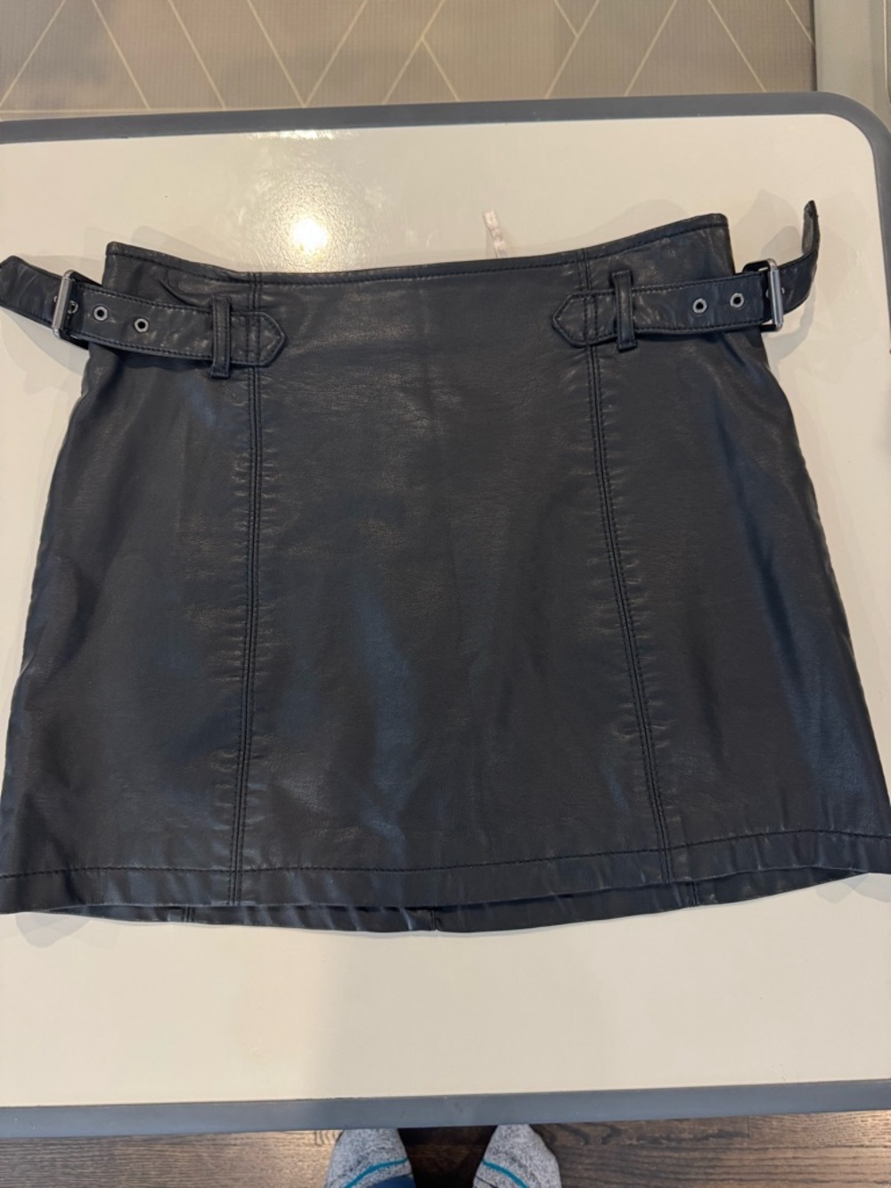 Free People Black Leather Mini Skirt Size 2 | Edgy Chic - Picture 4 of 5
